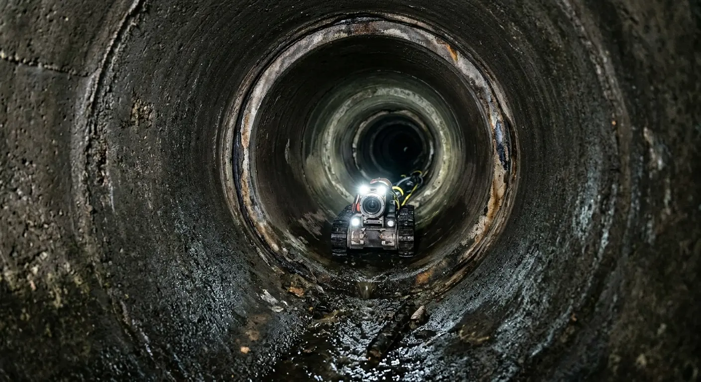 Robotic sewer camera inspecting pipe interior for Drain Snake Service in Oregon City